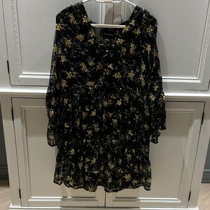 Sabina Musayev Black and Yellow Asymmetrical Dress